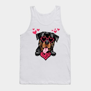 Funny Rottweiler Dog Valentine's Day Dog Mom Tank Top